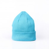 彩藍色百搭針織冷帽